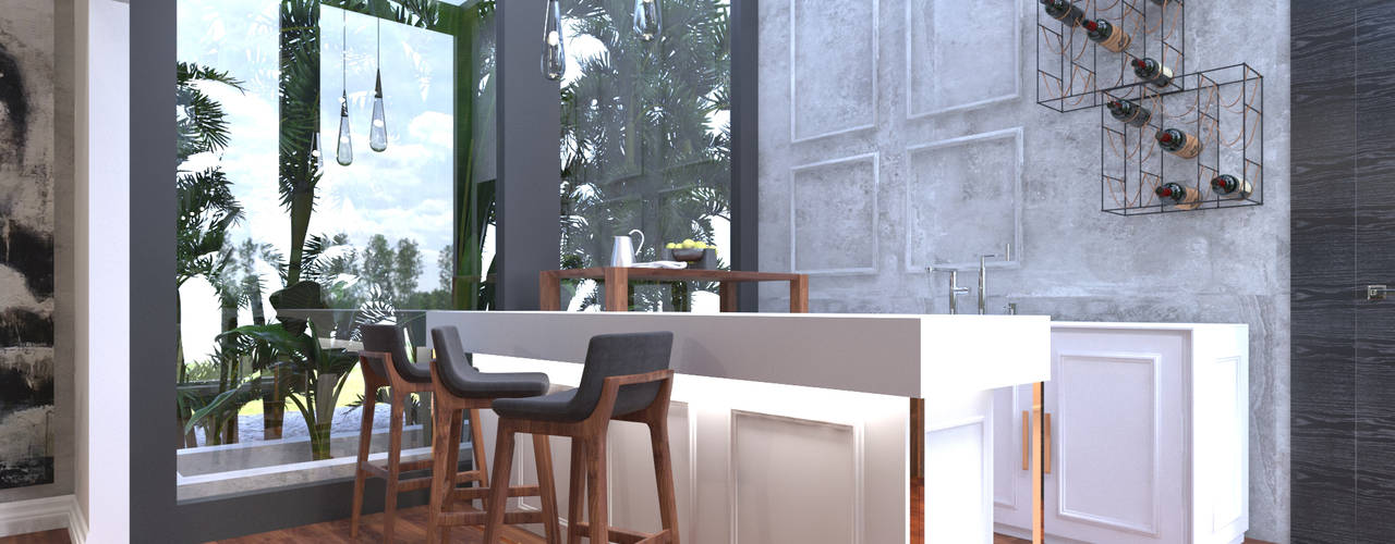 Duplex Apartment | El Banafseg, Saif Mourad Creations Saif Mourad Creations Cucina in stile classico