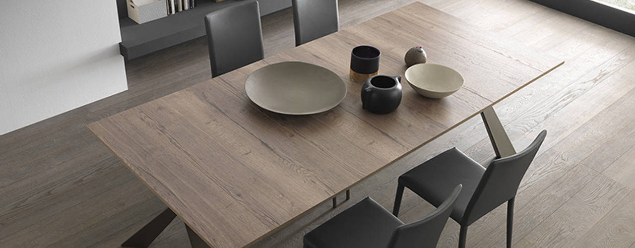 Consolle design che diventa tavolo da 12 persone! , Mobili a Colori Mobili a Colori Sala da pranzo moderna Legno composito Effetto legno