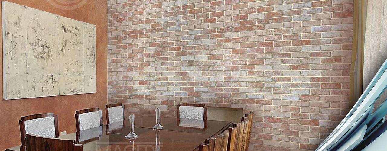 Fachaletas • Aparente de Barro tipo Ladrillo, MACERE México MACERE México Classic style dining room Bricks