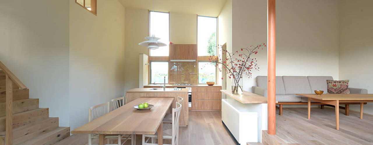 Case Study House #62, NASU CLUB NASU CLUB Scandinavian style dining room Wood Wood effect