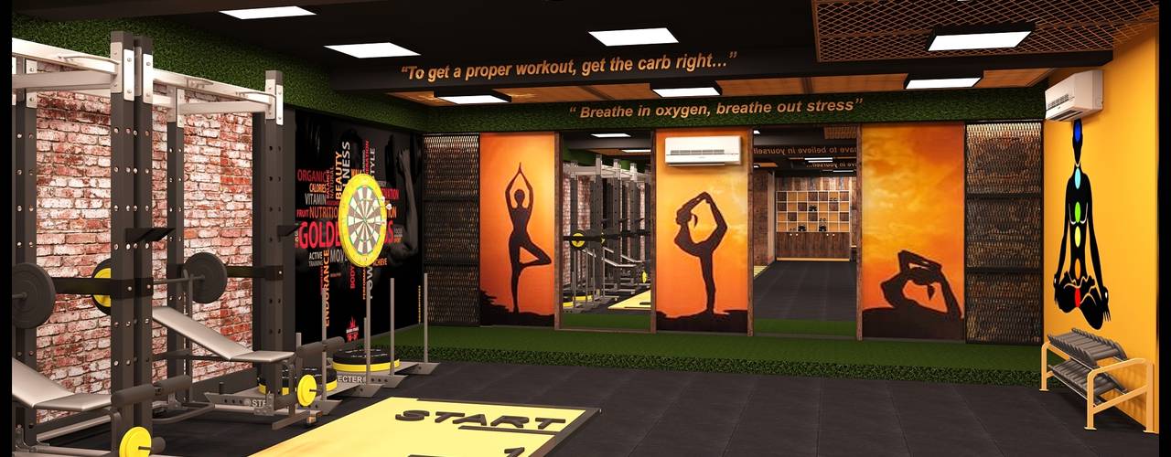 Function Fit (Gym), Inception Design Cell Inception Design Cell Rustic style gym Wood Wood effect