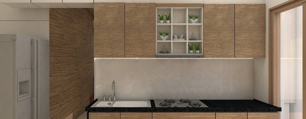 1 BHK PROJECT IN DAHISAR MUMBAI, AXLE INTERIOR AXLE INTERIOR Cocinas de estilo tropical Mármol