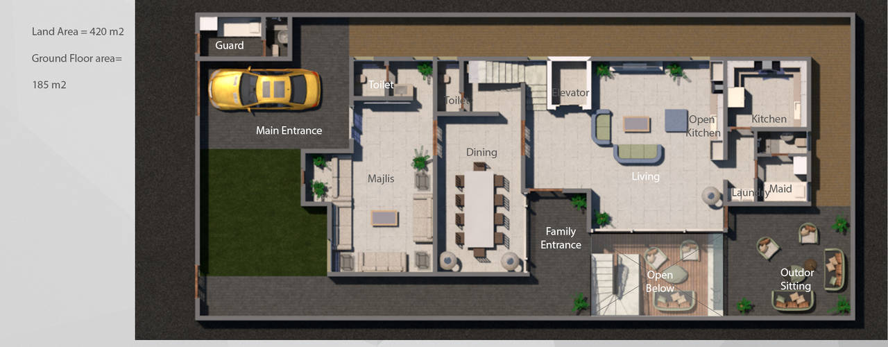 Residential modern villa, Tasamim Online تصاميم أونلاين Tasamim Online تصاميم أونلاين