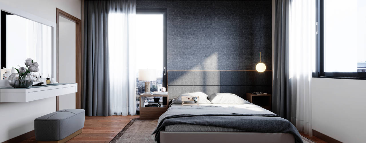 Doğan İnşaat 2+1 örnek daire tasarımı, Çalık Konsept Mimarlık Çalık Konsept Mimarlık Modern style bedroom