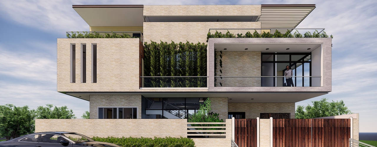 Minimalist Courtyard Home, MAP Architects MAP Architects Parcelas de agrado Caliza
