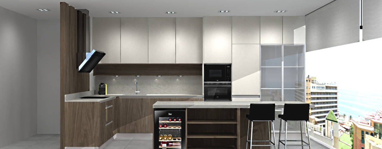 Projeto 3D para showroom de cozinhas, 7eva design - Arquitectura e Interiores 7eva design - Arquitectura e Interiores Кухня
