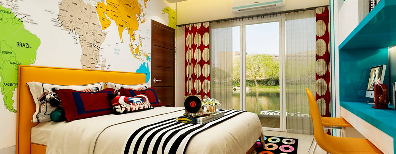 Time Residency Sec- 63 Gurgaon, Design Essentials Design Essentials Small bedroom Фанера