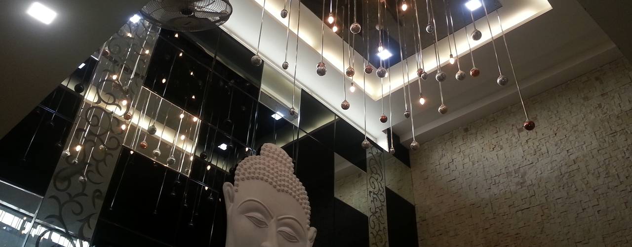 PUNJABI BAGH PROJECT - 300 SQ.YRD, 7WD Design Studio 7WD Design Studio Modern living room Glass Black