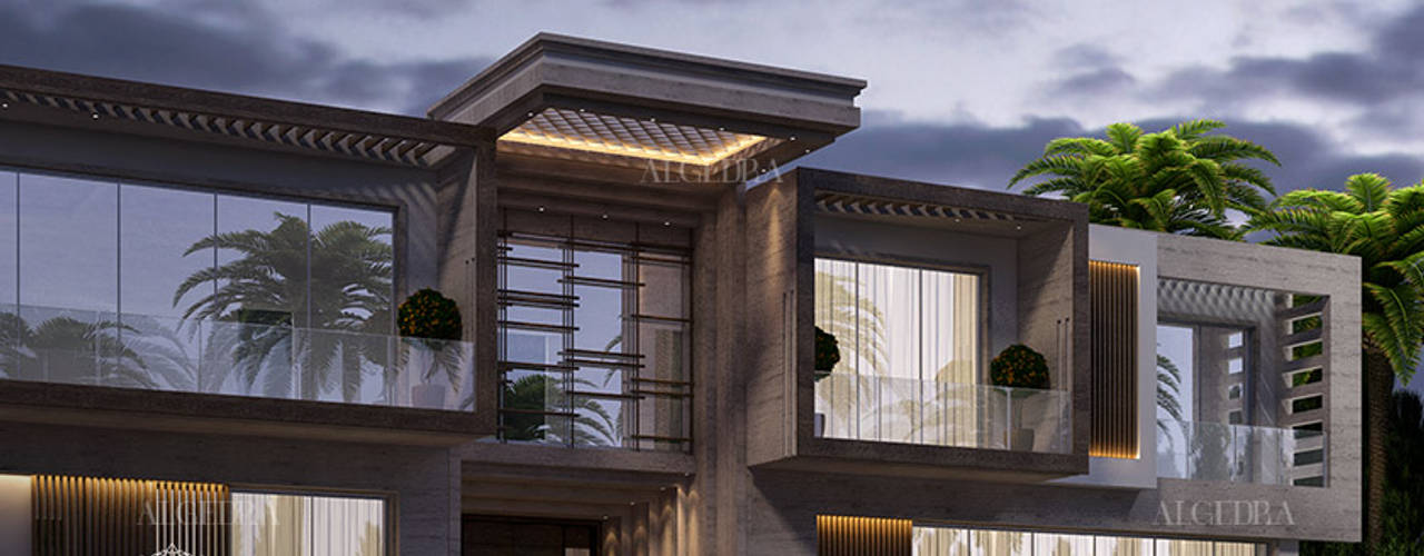 Exterior design of luxury villa in Dubai, Algedra Interior Design Algedra Interior Design リゾートハウス