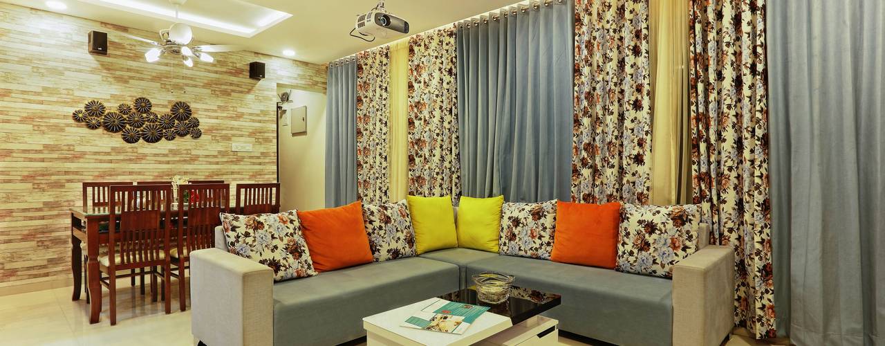 3BHK FLAT , Shubhchintan Design possibilities Shubhchintan Design possibilities Modern living room Cotton Red