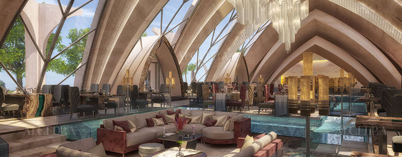 design degli interni moderno del ristorante italiano