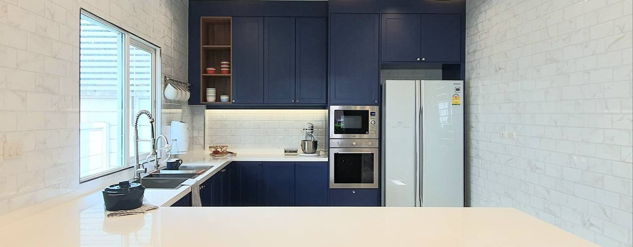 ชุดครัว สี Midnight Blue, BAANSOOK Design & Living Co., Ltd. BAANSOOK Design & Living Co., Ltd. Vườn nội thất