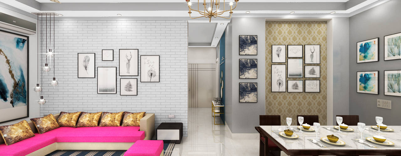 Stunning Interior Design 4 BHK Apartment in Gurgaon, Designers Gang Designers Gang