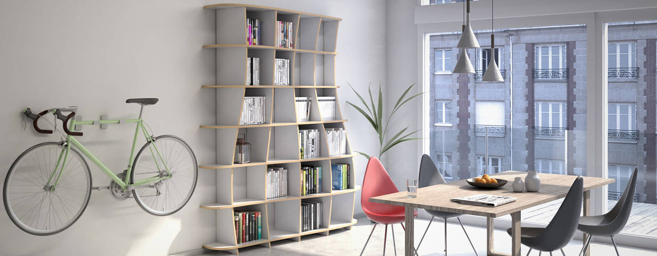 Bücherregale, form.bar form.bar Modern living room Engineered Wood Transparent