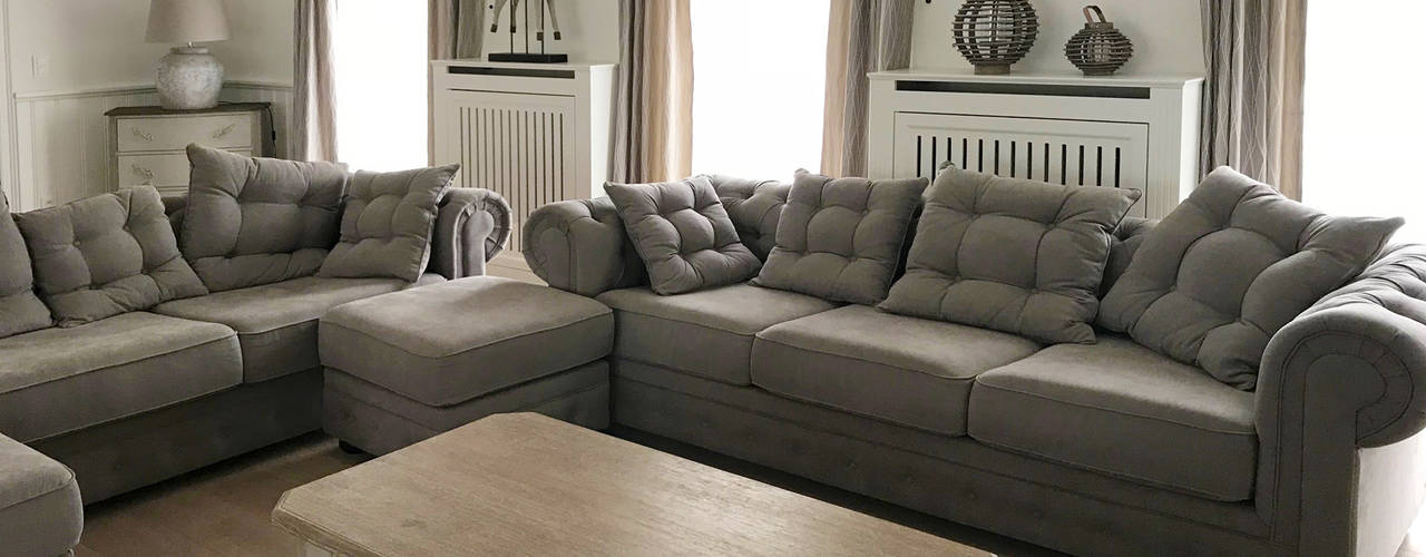 Totaal renovatie met meubelen, Marcotte Style Marcotte Style Living room Textile Amber/Gold