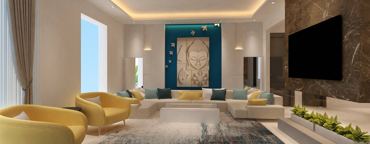 PUNJABI BAGH WEST , HC Designs HC Designs Minimalistische Wohnzimmer Marmor