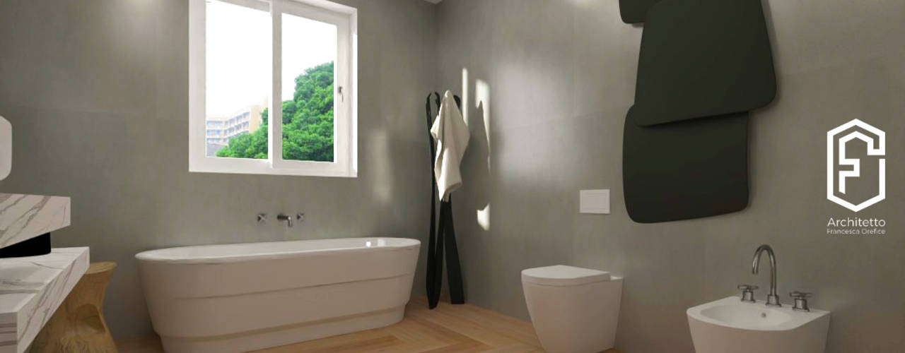 Progetto bagno , Architetto Francesca Orefice Architetto Francesca Orefice Modern bathroom Ceramic