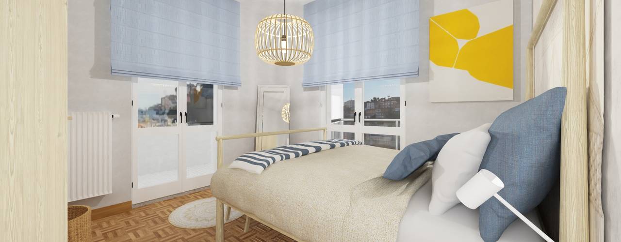 Progettazione online: casa in stile scandinavo vista mare con accenti di colore, Arch. Sara Pizzo – Studio 1881 Arch. Sara Pizzo – Studio 1881 Small bedroom