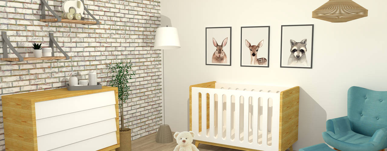 La habitación de A, Infantik Studio Infantik Studio Habitaciones de bebé Blanco