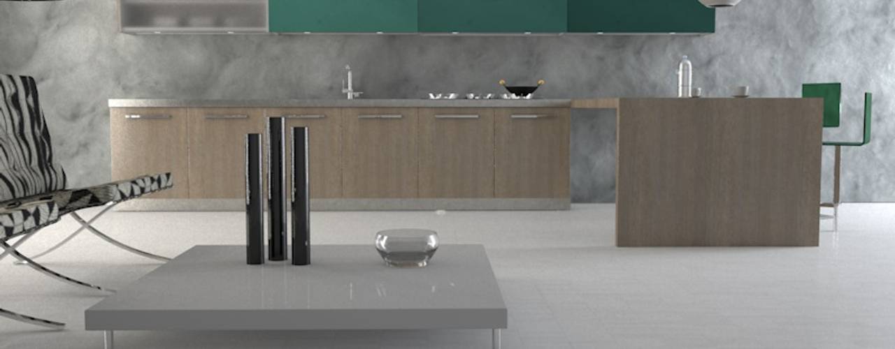 Progettazione Cucina - Soggiorno, Iris Design - Un metro quadro a colori Iris Design - Un metro quadro a colori Built-in kitchens