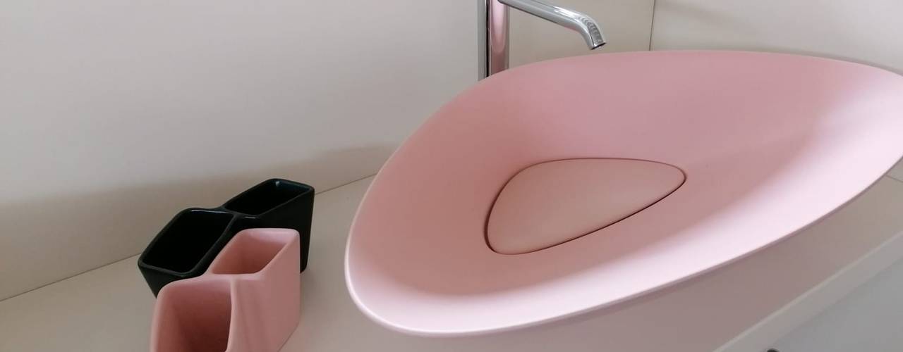 BLAT lavabo da appoggio moderno in ceramica , eto' eto' Bagno moderno Ceramica Rosa