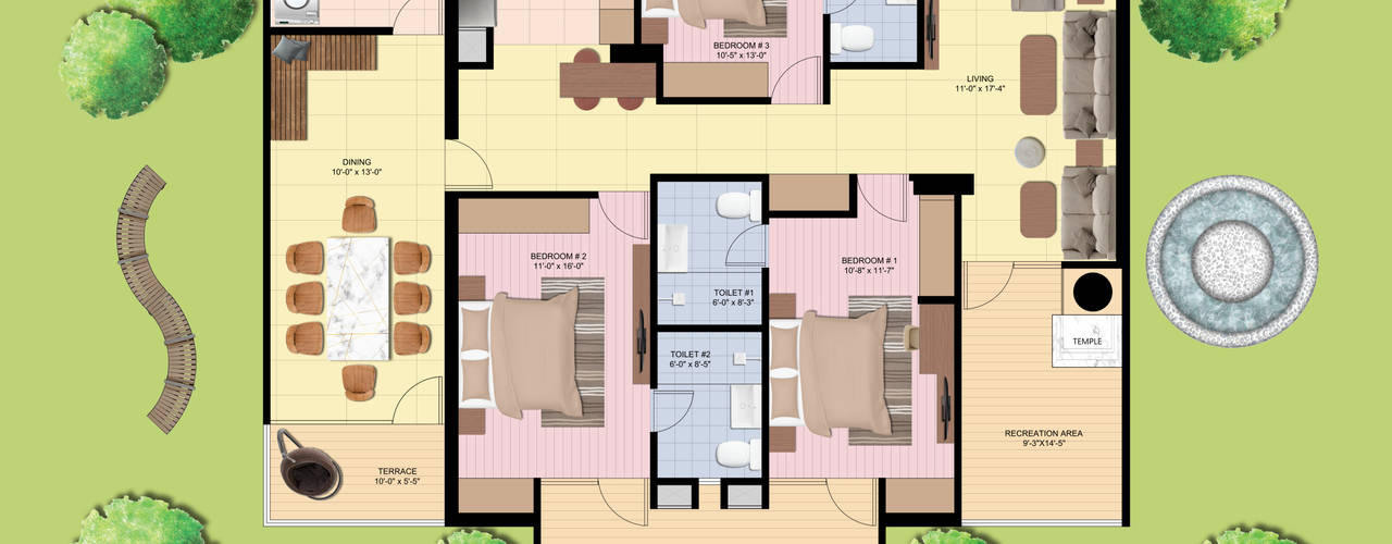 Modern Renovation of a 3BHK Residence - Ghaziabad, Ecoinch Services Private Limited Ecoinch Services Private Limited Casas modernas