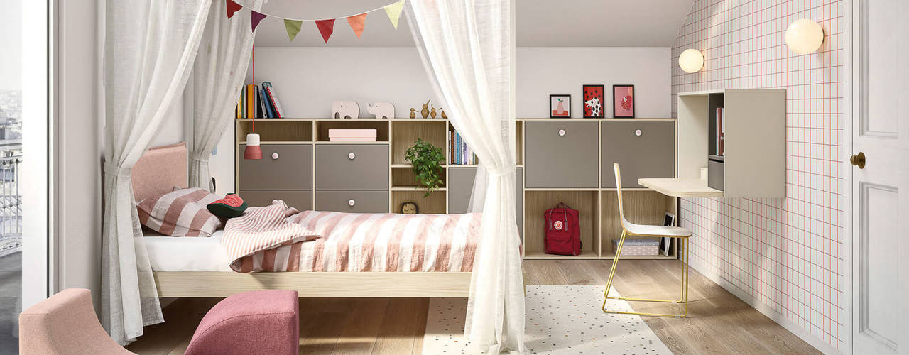 Progettazione cameretta bambini - camera ragazzi, TopArredi TopArredi Modern style bedroom Engineered Wood Transparent