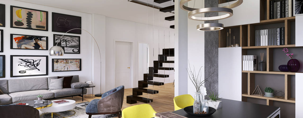 Progetto zona giorno appartamento., L&M design di Cinzia Marelli L&M design di Cinzia Marelli Dining room
