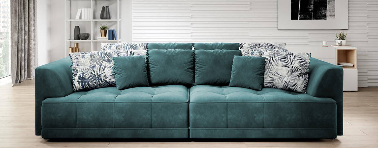 Bigsofa, Sofa & Bett Sofa & Bett Modern living room Turquoise