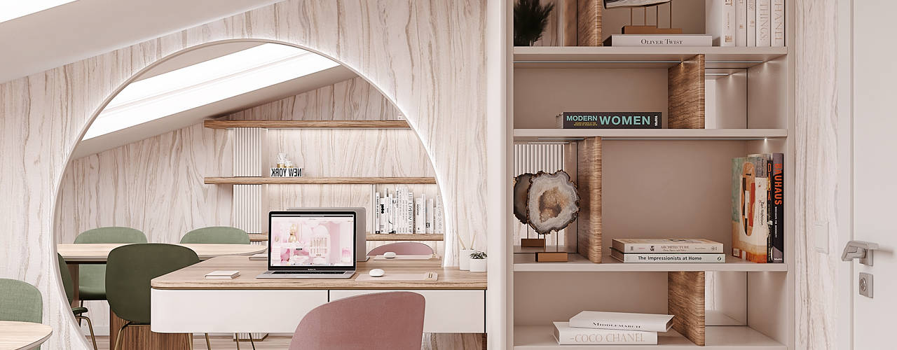 Home Office, ByOriginal ByOriginal Modern Study Room and Home Office