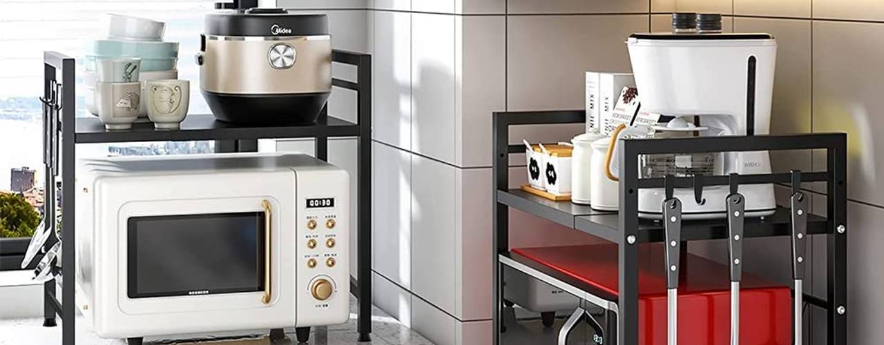 Scaffale Portatile 25 Kg Mensola Allungabile Per Forno A Microonde, Microonde Organizzazione Cucina Compatta