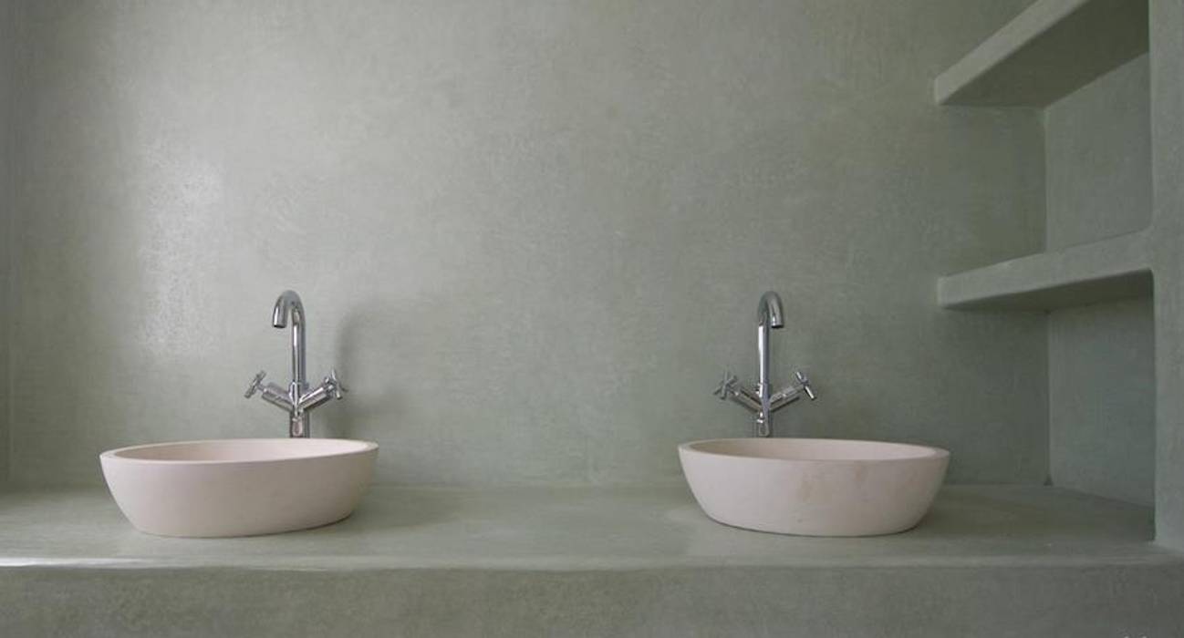 Badezimmer - Feuchträume in Betonoptik, Fugenlose mineralische Böden und Wände Fugenlose mineralische Böden und Wände Industrial style bathroom