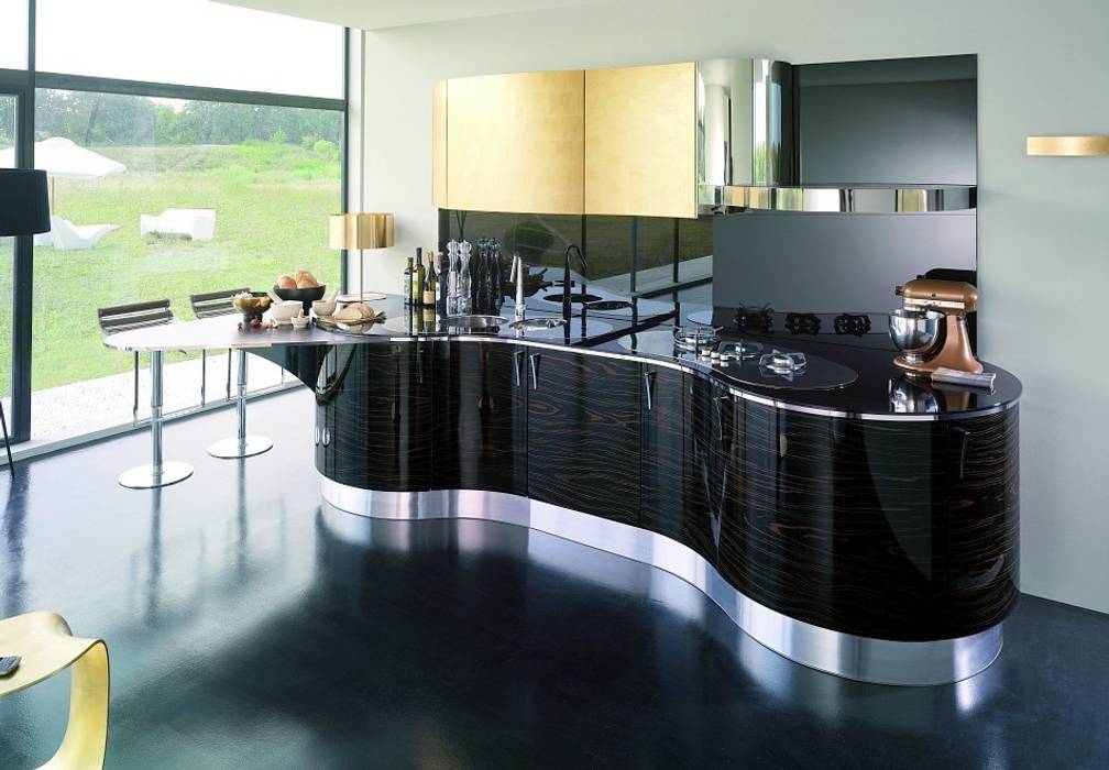 Italienische Designerküchen mit Küchenoberflächen aus edlem Echtholz , Küchengaleria Oßwald GmbH Küchengaleria Oßwald GmbH Kitchen