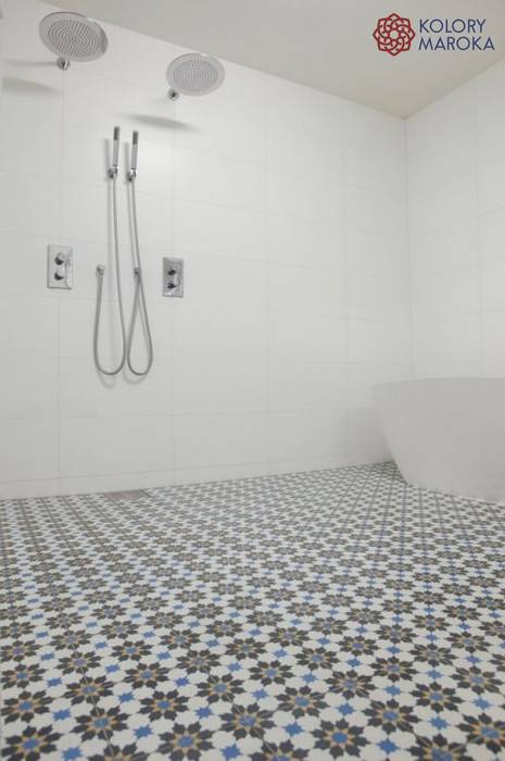 Aranżacje płytek cementowych w łazience, Kolory Maroka Kolory Maroka Ванная в средиземноморском стиле