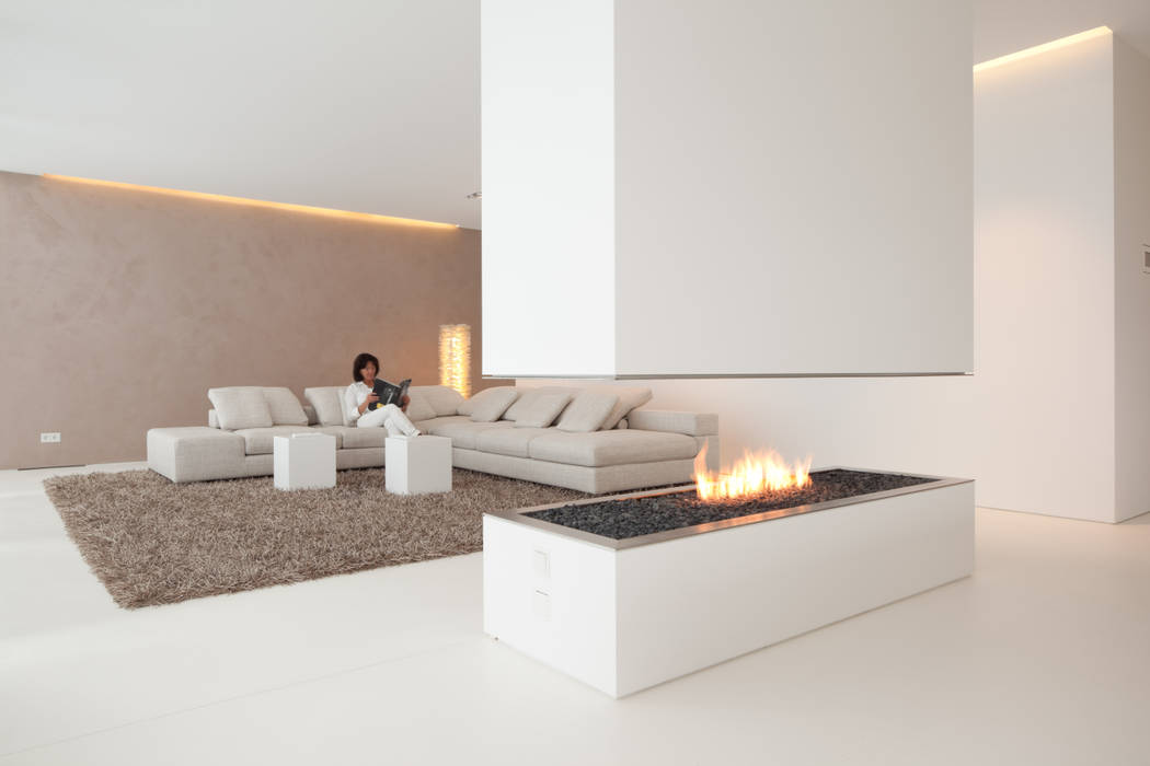 Moderne Villa im Bauhausstil, HI-MACS® HI-MACS® Modern living room
