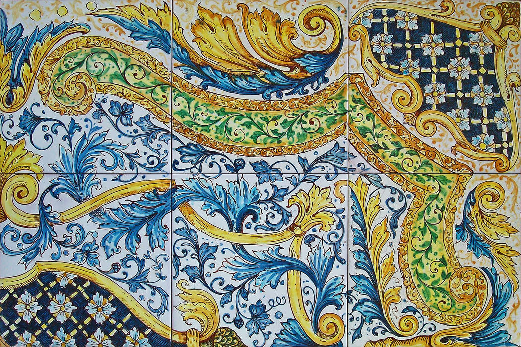 Tappeto in maiolica“Fleur”, ghenos ghenos Paredes y pisos Revestimientos de paredes y suelos