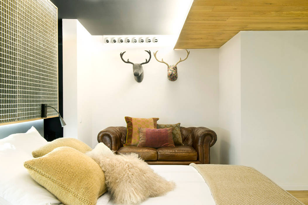 Bajo comercial convertido en loft (Terrassa), Egue y Seta Egue y Seta Eclectic style bedroom