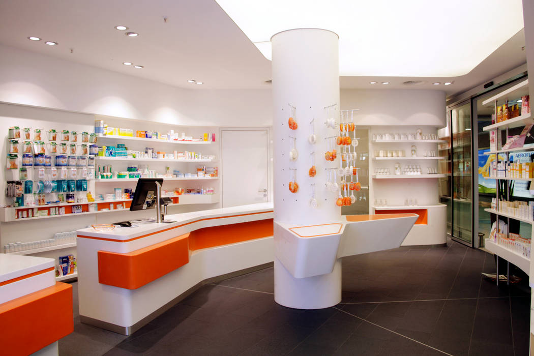 Apothekeneinrichtung aus Mineralwerkstoff, Biesel GmbH Biesel GmbH Commercial spaces Offices & stores