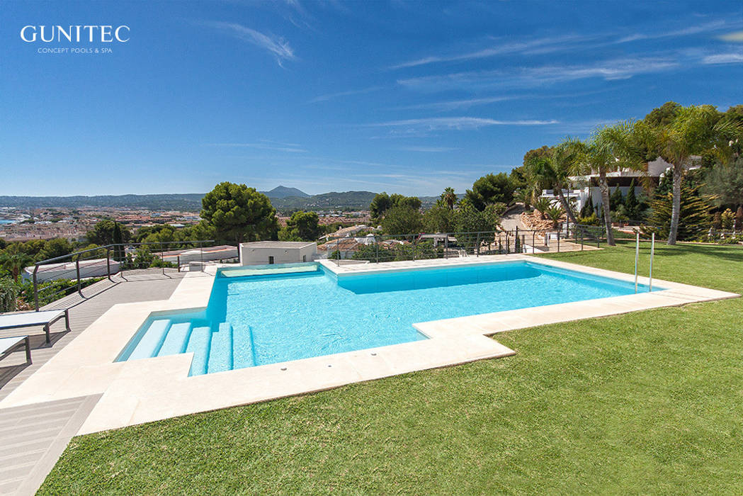 Piscina con pared de cristal, Gunitec Concept Pools Gunitec Concept Pools Garden Swim baths & ponds