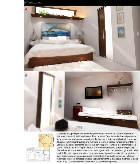 CASA VACANZE, maurococco.it maurococco.it Mediterranean style bedroom
