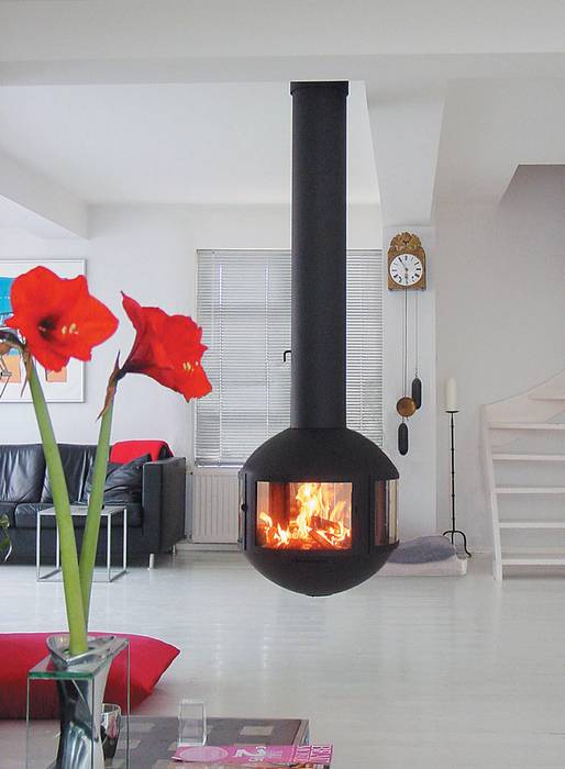 Agorafocus 630 Suspended Fire homify Phòng khách Fireplaces & accessories