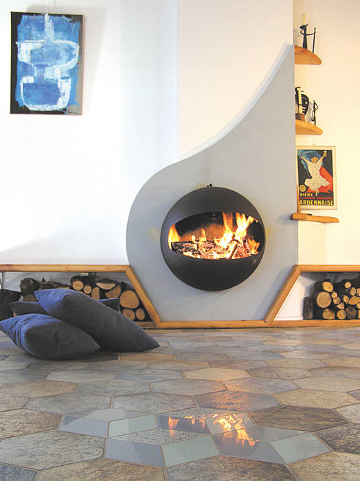 Emifocus DA homify Salas de estilo moderno Chimeneas y accesorios