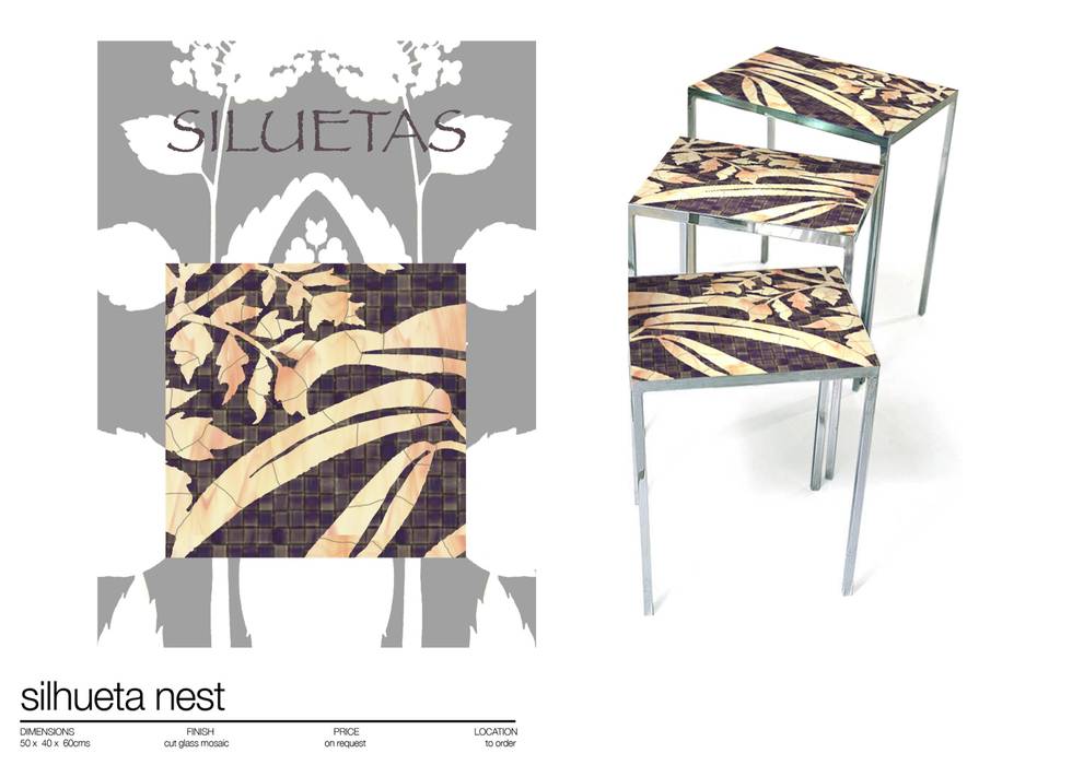 NEST AND SIDE TABLES, Martin Brown Mosaics Martin Brown Mosaics Comedores de estilo moderno Mesas
