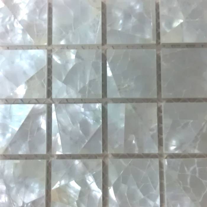 White Lip Crackle Mother of Pearl Mesh-Joint tile ShellShock Designs Modern walls & floors Tiles