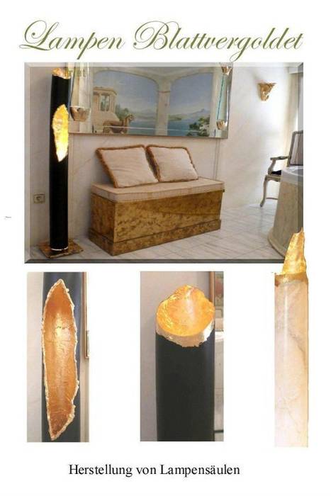 Lampen mit Blattgold -Silber -Strass -Glas, Illusionen mit Farbe Illusionen mit Farbe Eclectic style bedroom Lighting