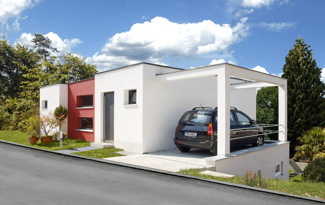 BAUHAUS VILLA MIT AUSSENPOOL, b2 böhme PROJEKTBAU GmbH b2 böhme PROJEKTBAU GmbH Moderne garage