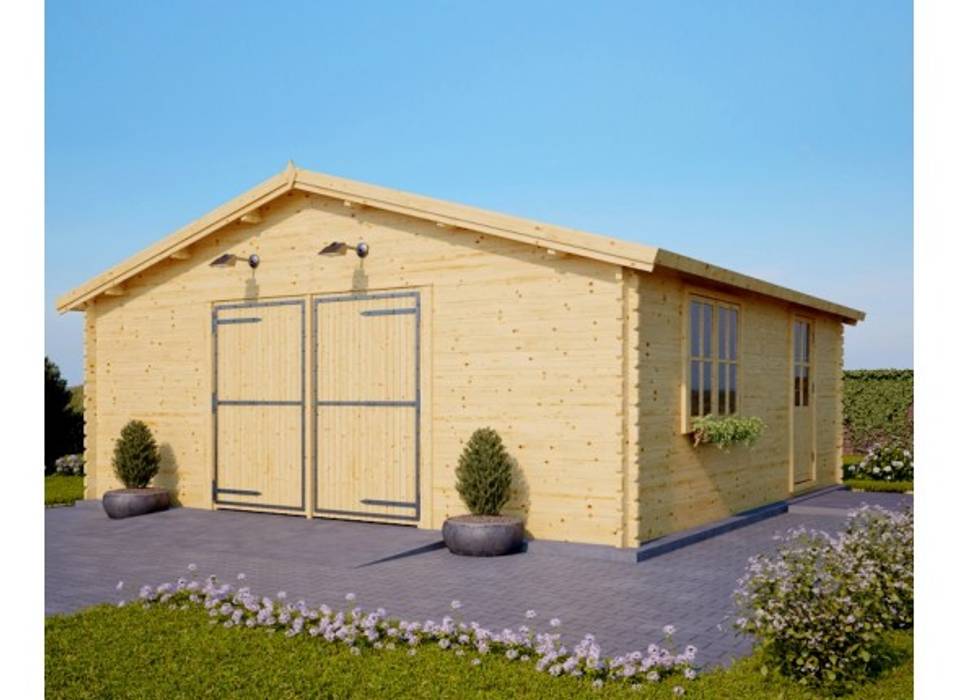 Holzgarage 600 x 600 44 mm, 36 m² pineca group skandinavische garagen