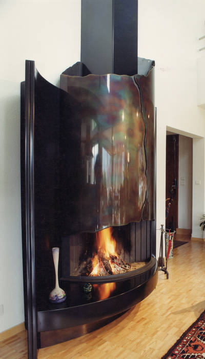 cheminée contemporaine, Bloch Design Bloch Design モダンデザインの リビング 暖炉＆アクセサリー