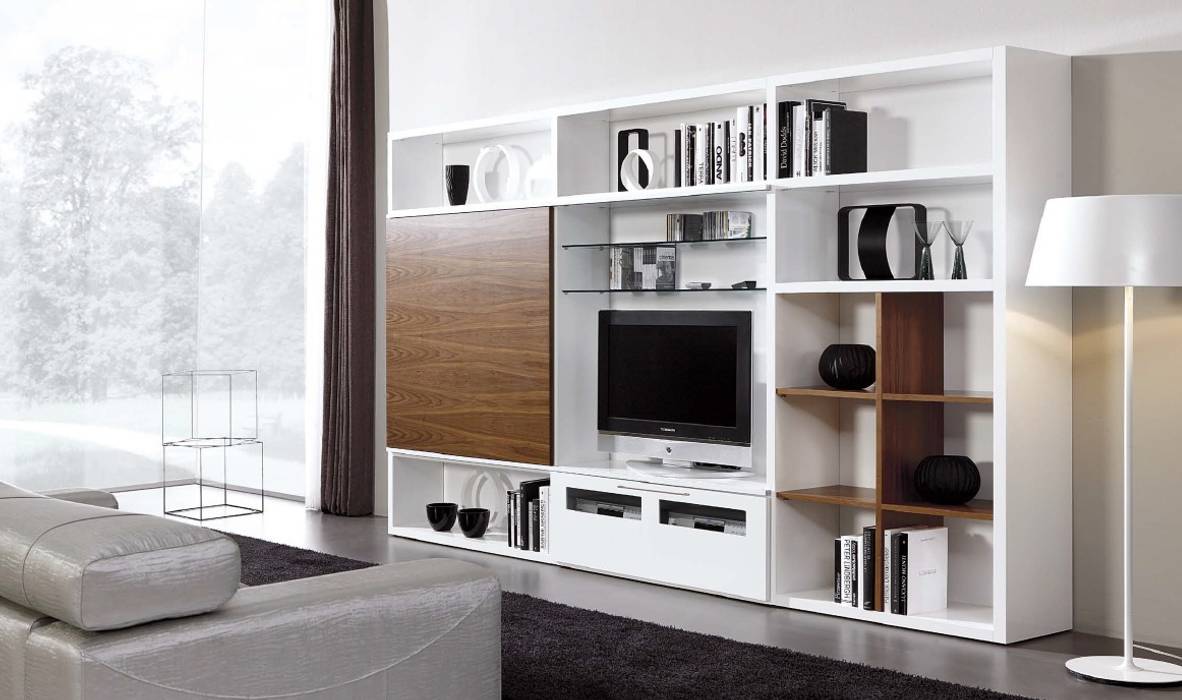 Composición de televisión V Interiorista María Victoria Mengual Salones de estilo moderno Muebles de televisión y dispositivos electrónicos