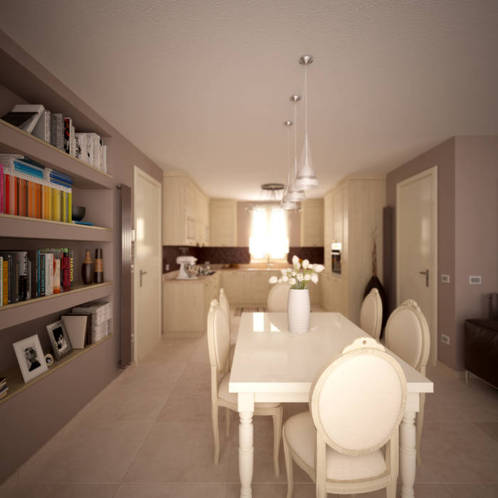Classical living + kitchen, Giovanni Baschetti Architetto Giovanni Baschetti Architetto Salas